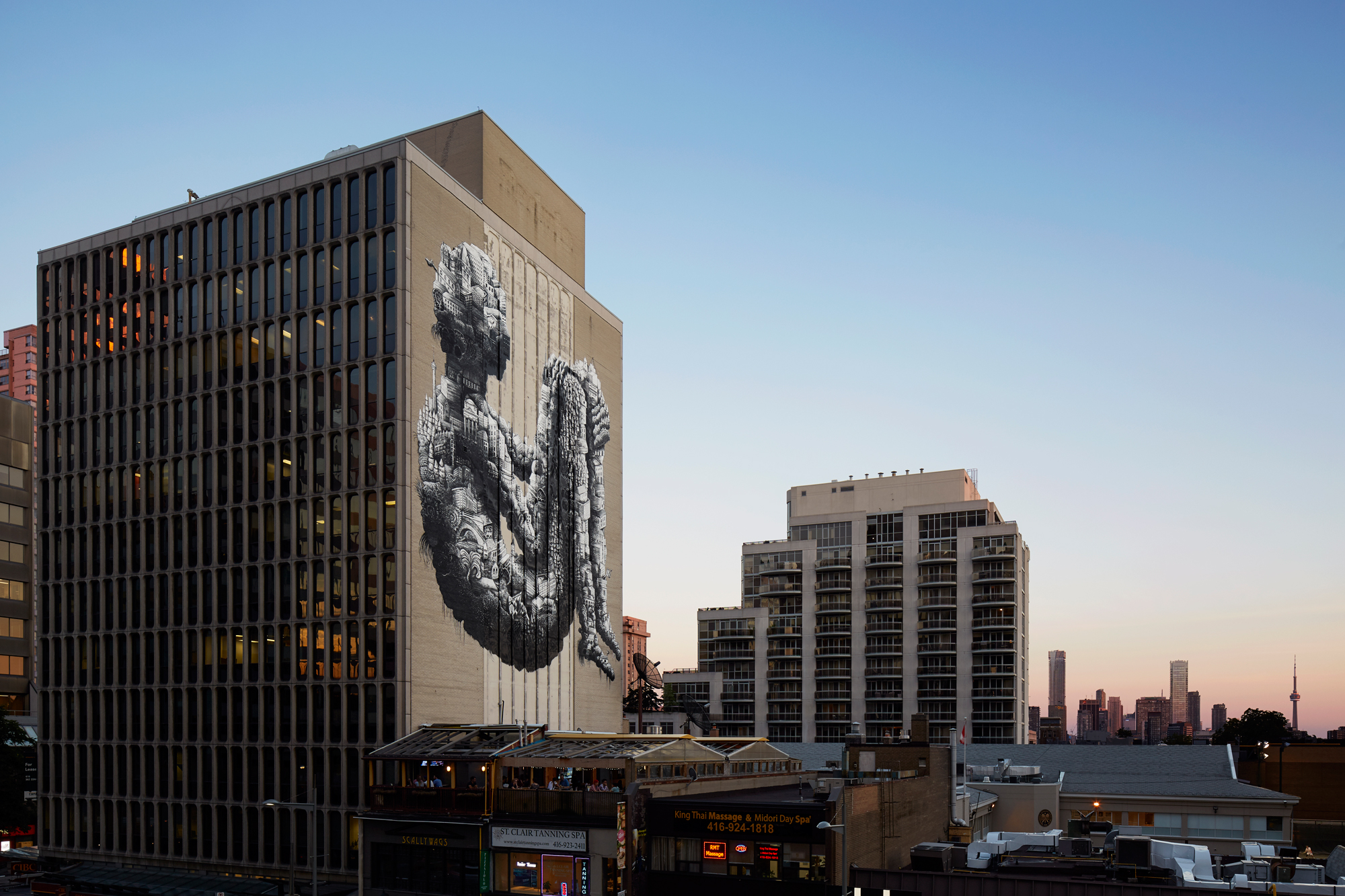 Phlegm Finishes Giant Mural in Downtown Toronto